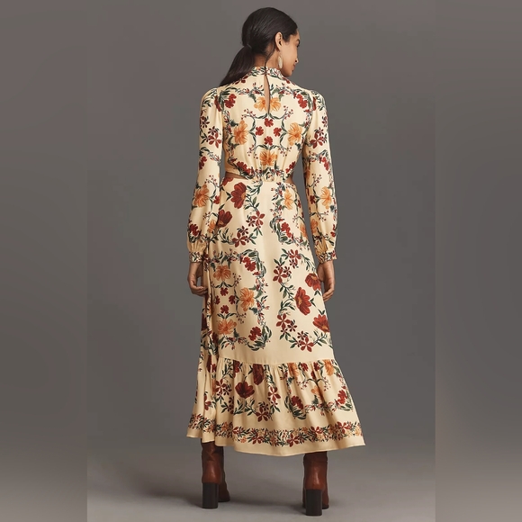 💛🏵️ Farm Rio 100% Viscose Floral Long-Sleeve Cutout Maxi Dress, M, NWT - Picture 17 of 17